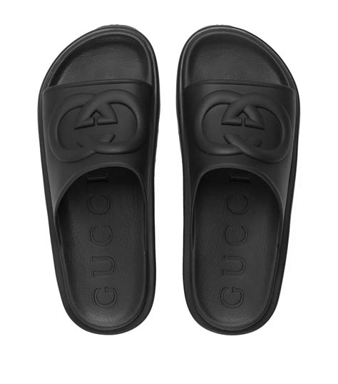 gucci black interlocking g slides